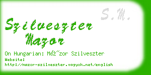 szilveszter mazor business card